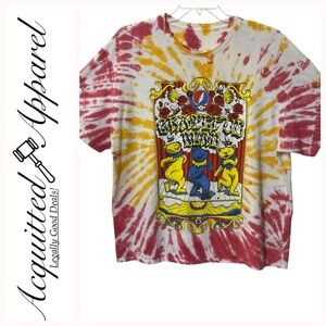 2020 Grateful Dead Productions Tie Dye 3 Dancing Bears Roses Tee